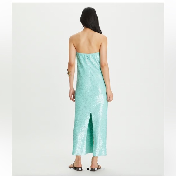 Tory Burch Sequin Mesh Strapless Dress - Picture 3 of 11